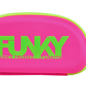 Funky Closed Swim Goggle Case pink green