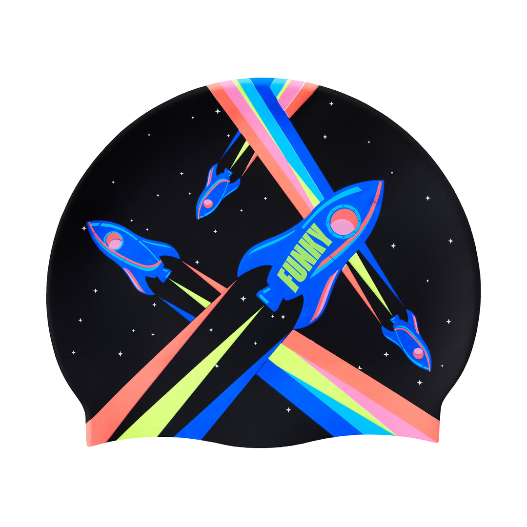 Funky Silicone Swim Cap Pocket Rocket