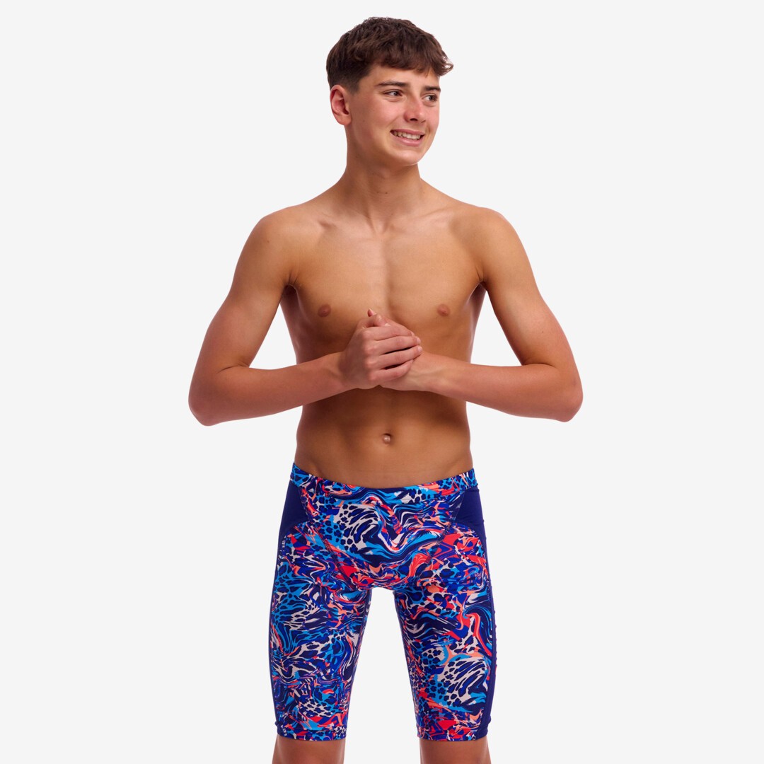 Funky Trunks Boys Training Swim Jammer blue/red/white