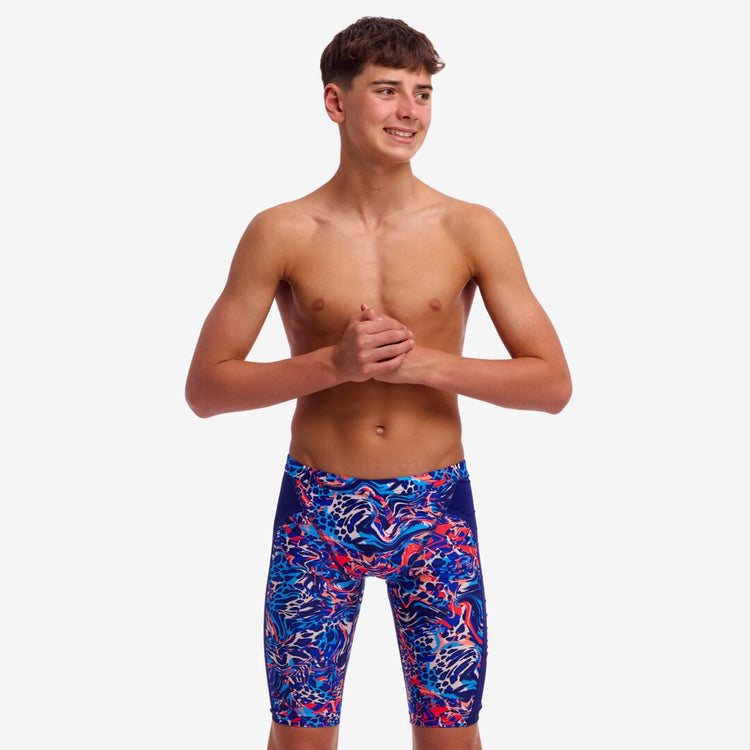 Funky Trunks Boys Training Swim Jammer blue/red/white