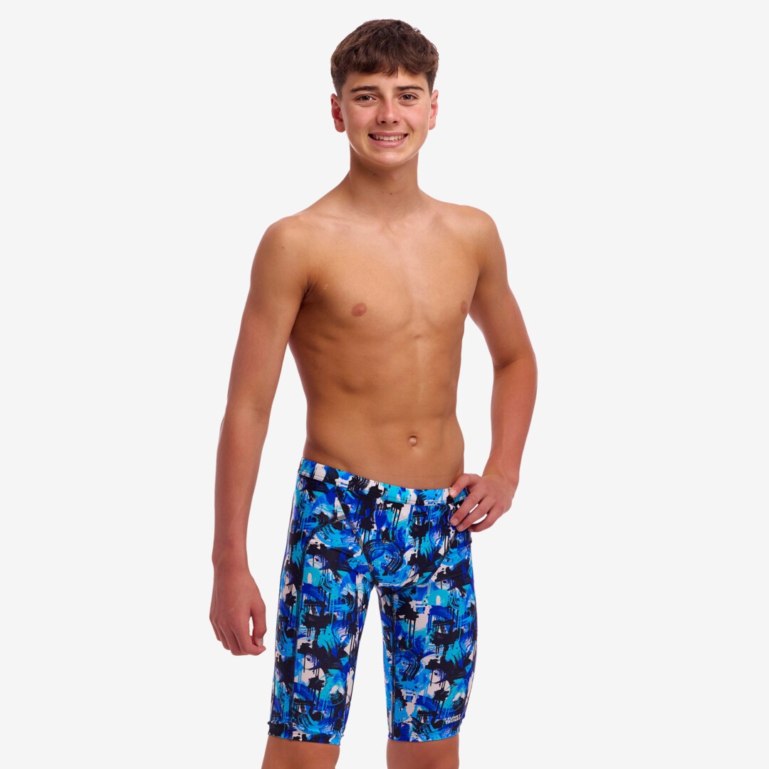 Funky Trunks Boys Training Swim Jammer blue/black/white