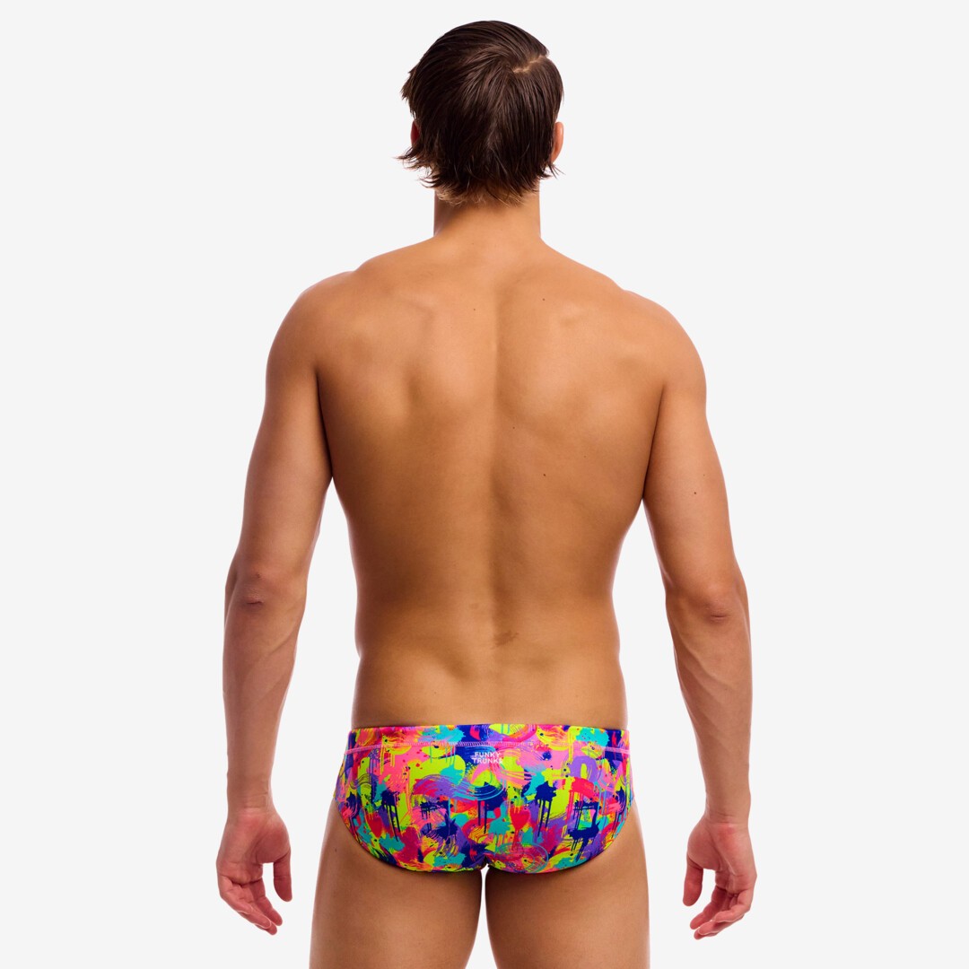 Funky Trunks Men's Seamed Swim Brief neon yellow/pink/blue