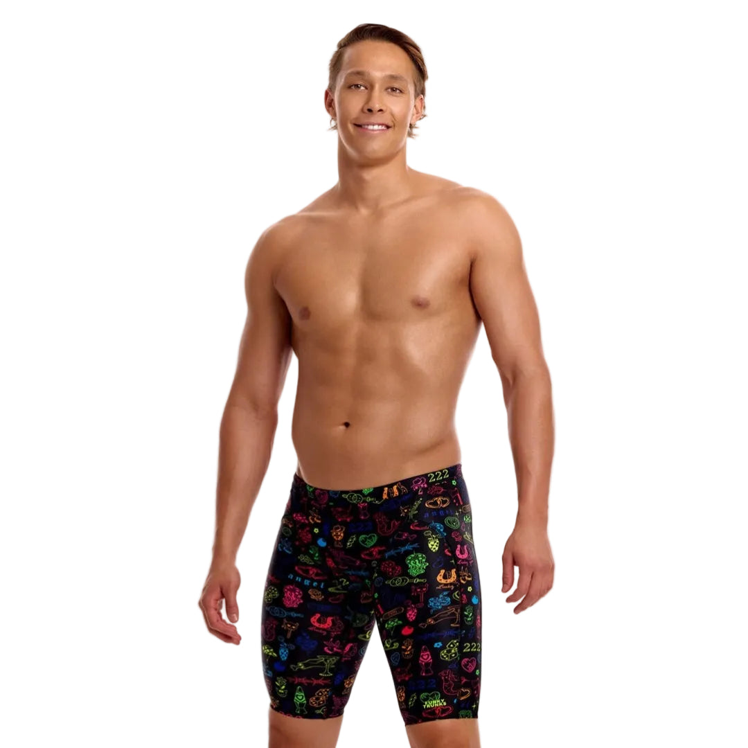 Funky Trunks Men's Training Swim Jammer black blue green pink