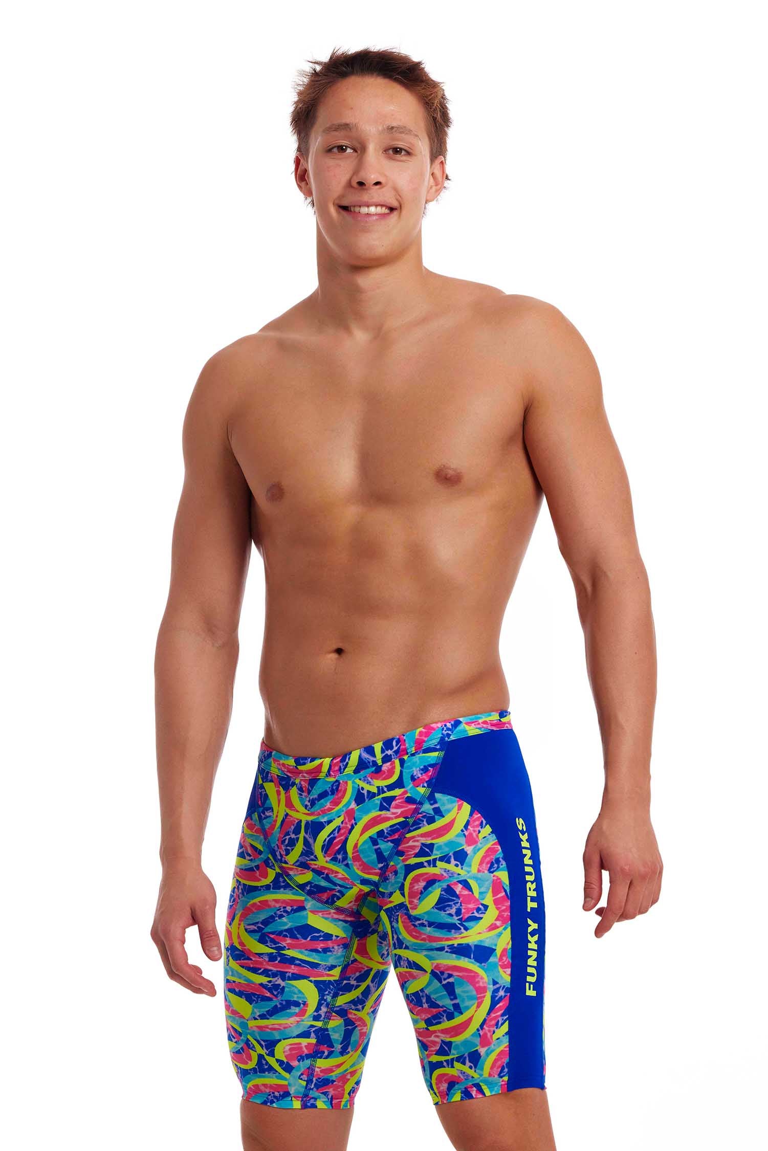 Funky Trunks Men's Training Swim Jammer Choppy Waters 