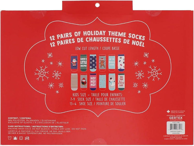 Gertex Kids Christmas Advent Calendar Socks 12 Pack 2