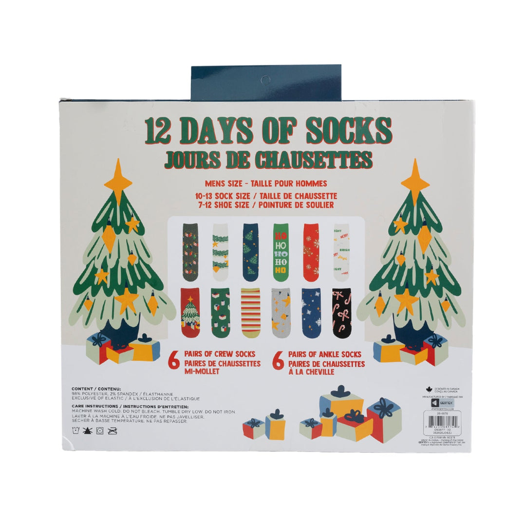 Gertex Men's Christmas Advent Calendar Socks 12 Pack