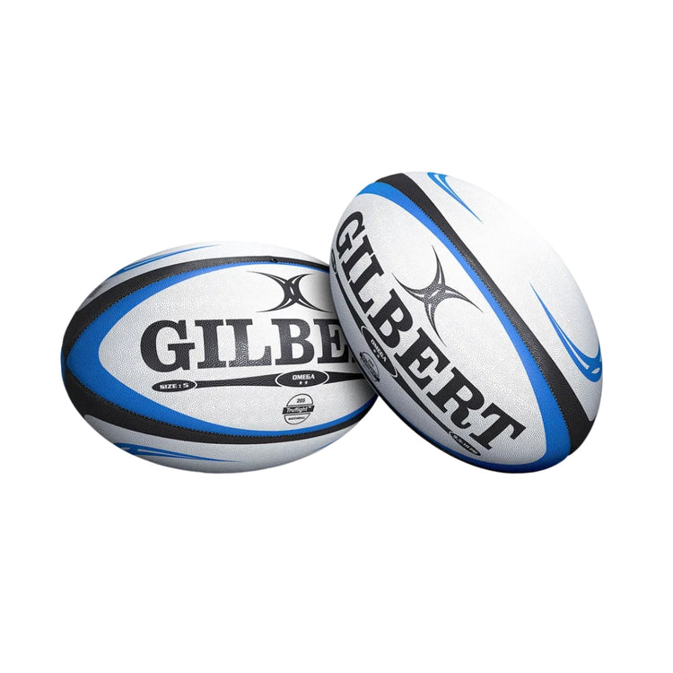 Gilbert Omega Match Rugby Ball white/blue/black