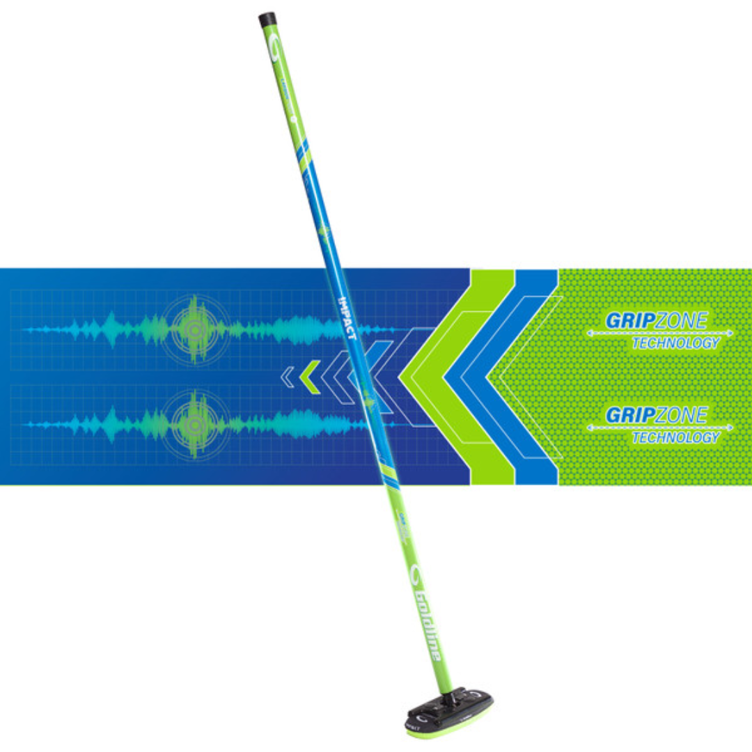 Goldline Carbon Fiber Impact Curling Broom tsunami- blue/green