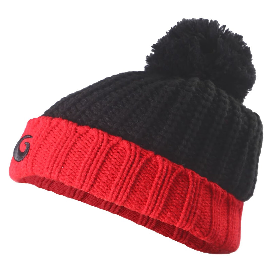 Goldline Head First Protective Curling Toque black with red knit