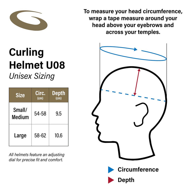 Goldline Senior U08 Curling Helmet black