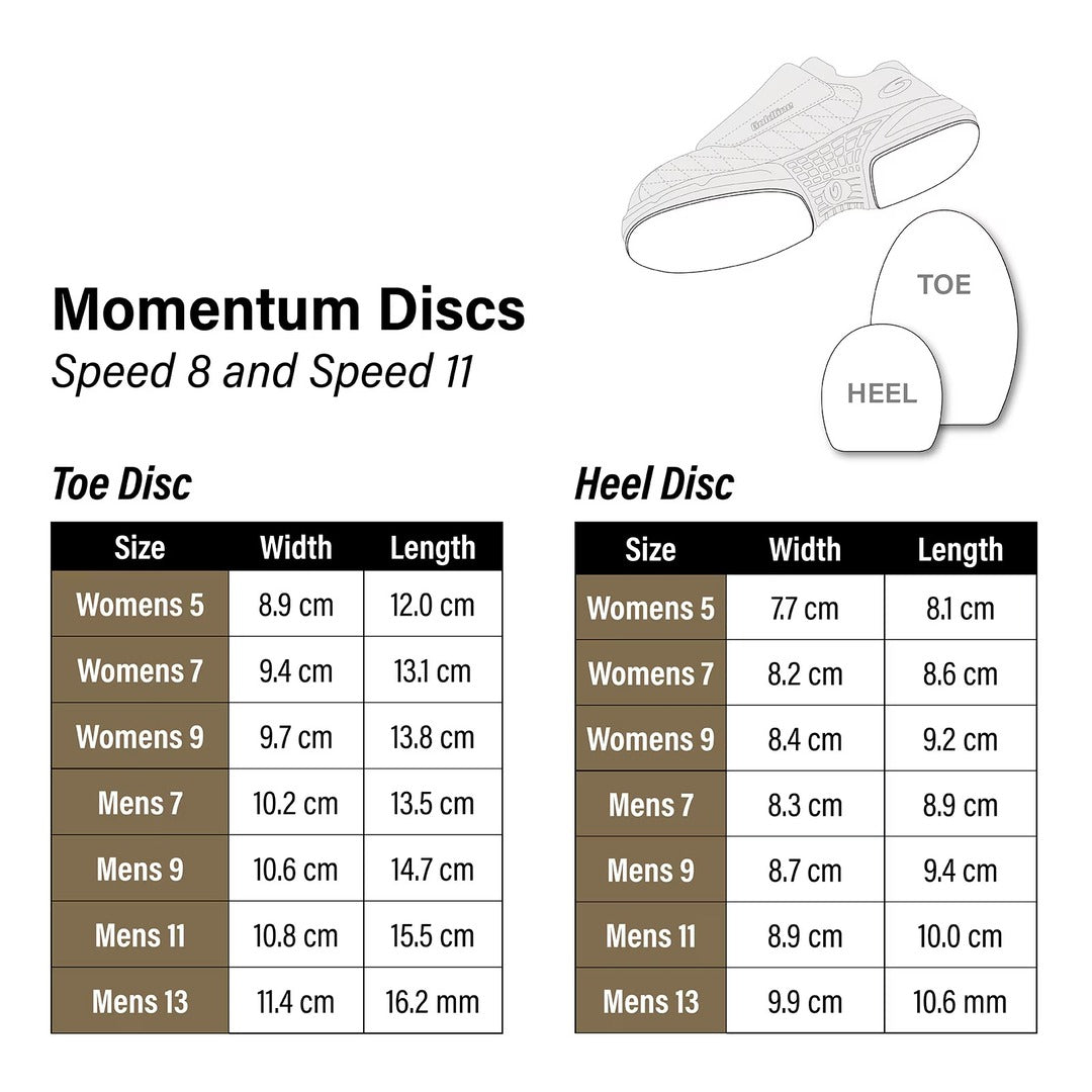 Goldline Women's Momentum Curling Sliding Discs white