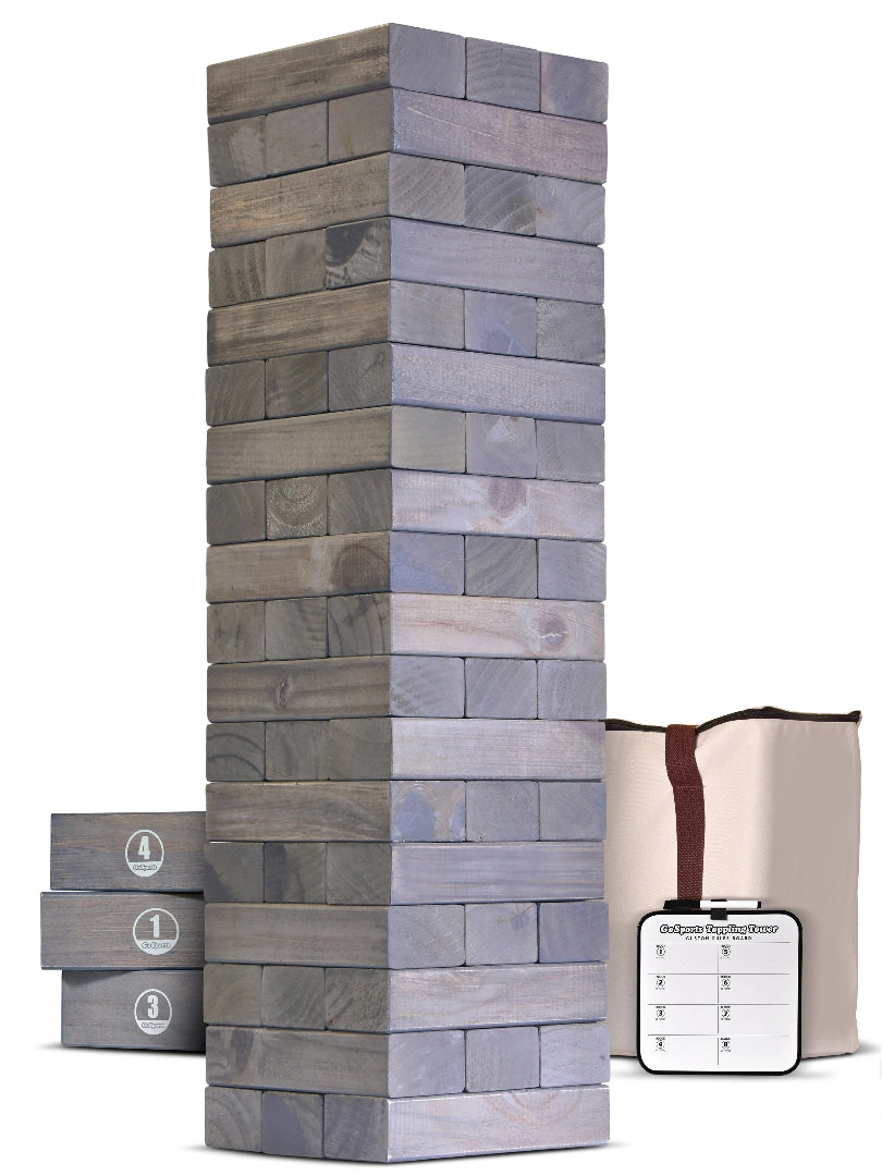 GoSports Giant Wooden Toppling Tower Grey Jenga