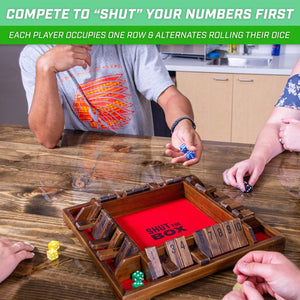 GoSports Shut-the-Box Premium Wooden Dice Game