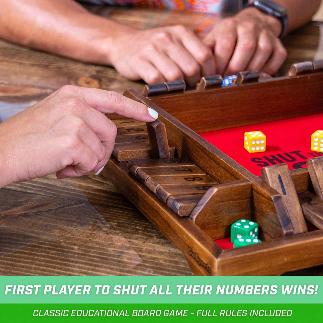 GoSports Shut-the-Box Premium Wooden Dice Game