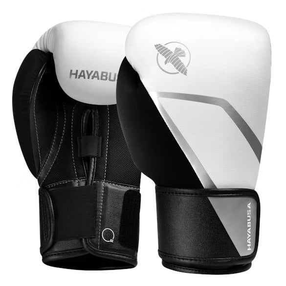 Hayabusa E1 Boxing Gloves White Silver