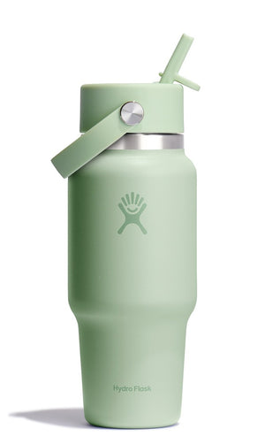 Hydro Flask 24oz Wide Mouth Travel Bottle w/Flex Straw Aloe Green
