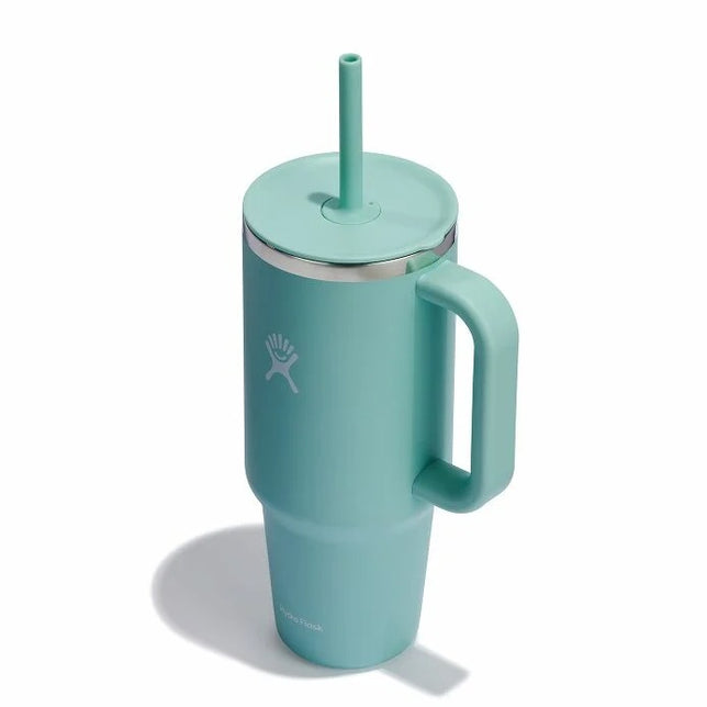 Hydro Flask 40oz Travel Tumbler Straw Mug dew blue