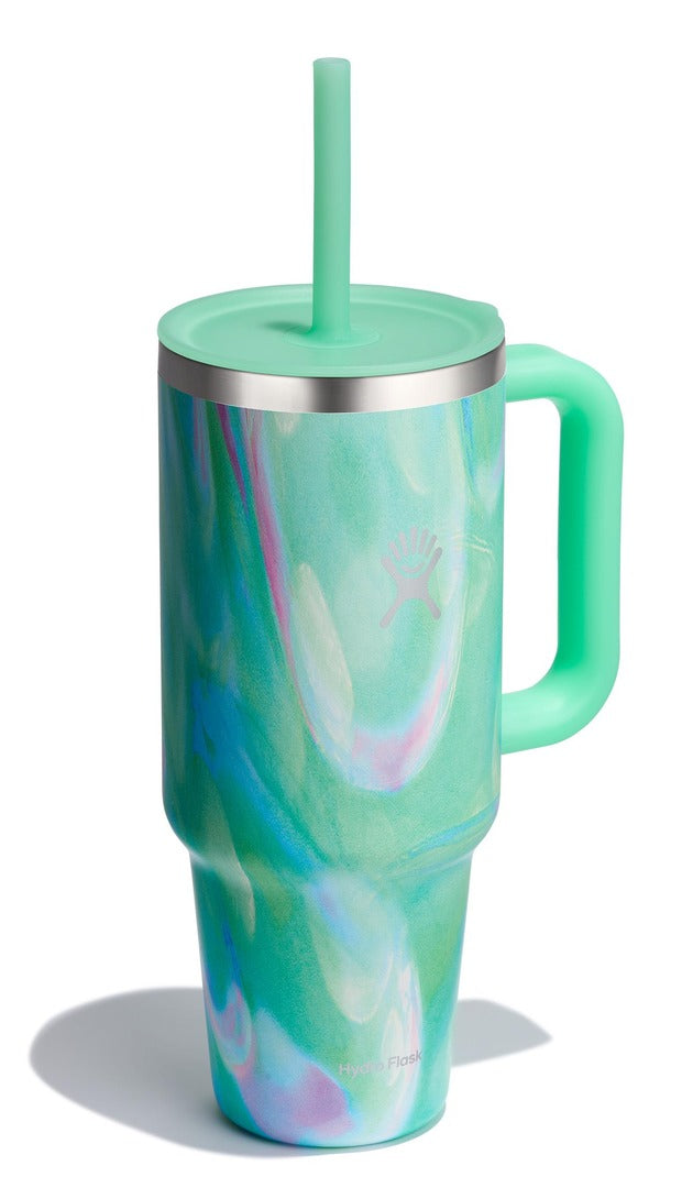 Hydro Flask 40oz Travel Tumbler Straw Mug jelly green