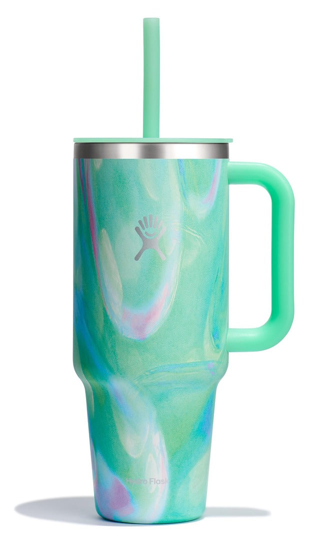 Hydro Flask 40oz Travel Tumbler Straw Mug jelly green
