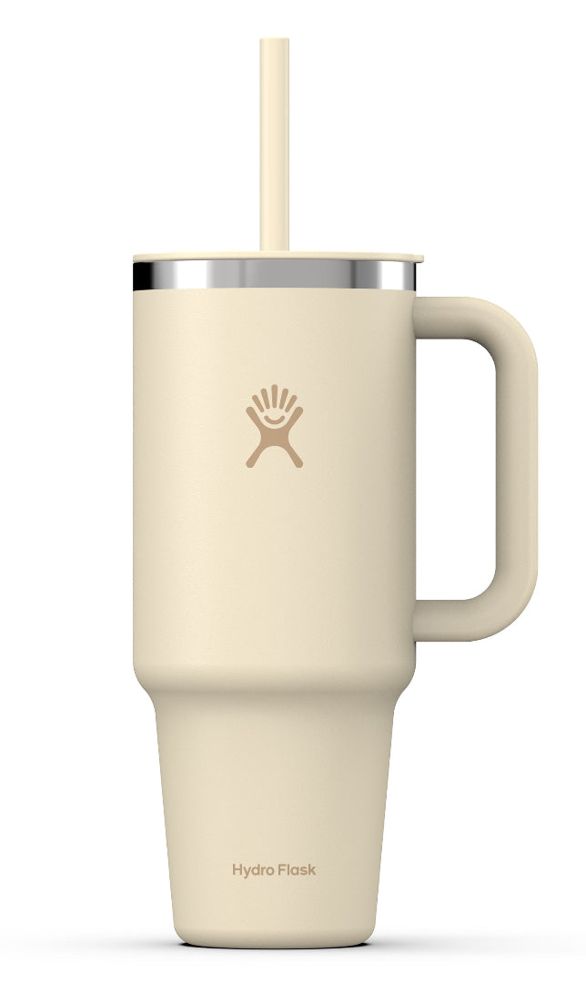 Hydro Flask Travel Tumbler Straw Mug 40 oz / 1.2 L coconut cream white