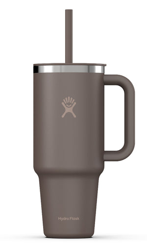Hydro Flask Travel Tumbler Straw Mug 40 oz / 1.2 L sandpiper grey brown