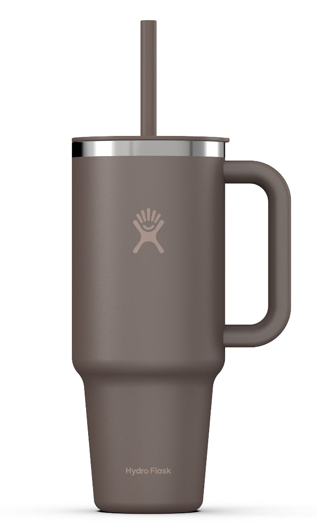 Hydro Flask Travel Tumbler Straw Mug 40 oz / 1.2 L sandpiper grey brown