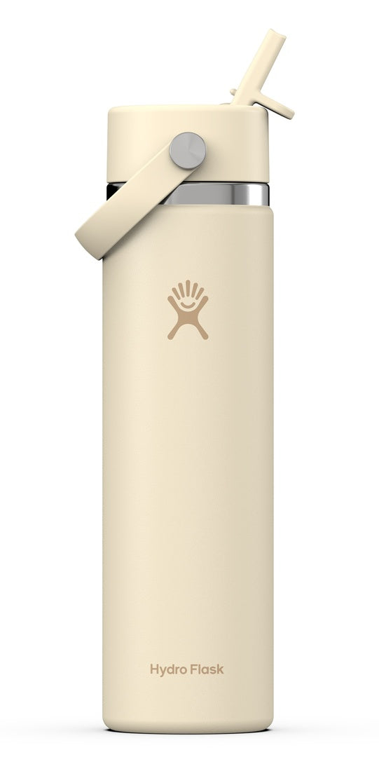 Hydro Flask Wide Mouth Bottle with Flex Straw Cap 24oz/710ml coconut cream white