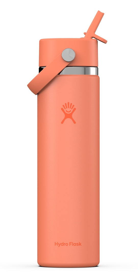 Hydro Flask Wide Mouth Bottle with Flex Straw Cap 24oz/710ml nectar orange