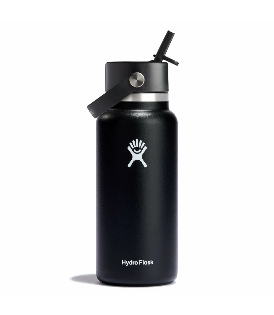 Hydro Flask Wide Mouth Bottle with Flex Straw Cap 32 oz / 946 ml black