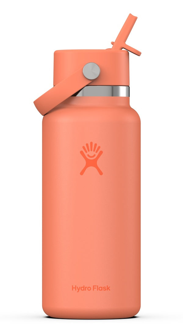Hydro Flask Wide Mouth Bottle with Flex Straw Cap 32oz/946ml nectar orange