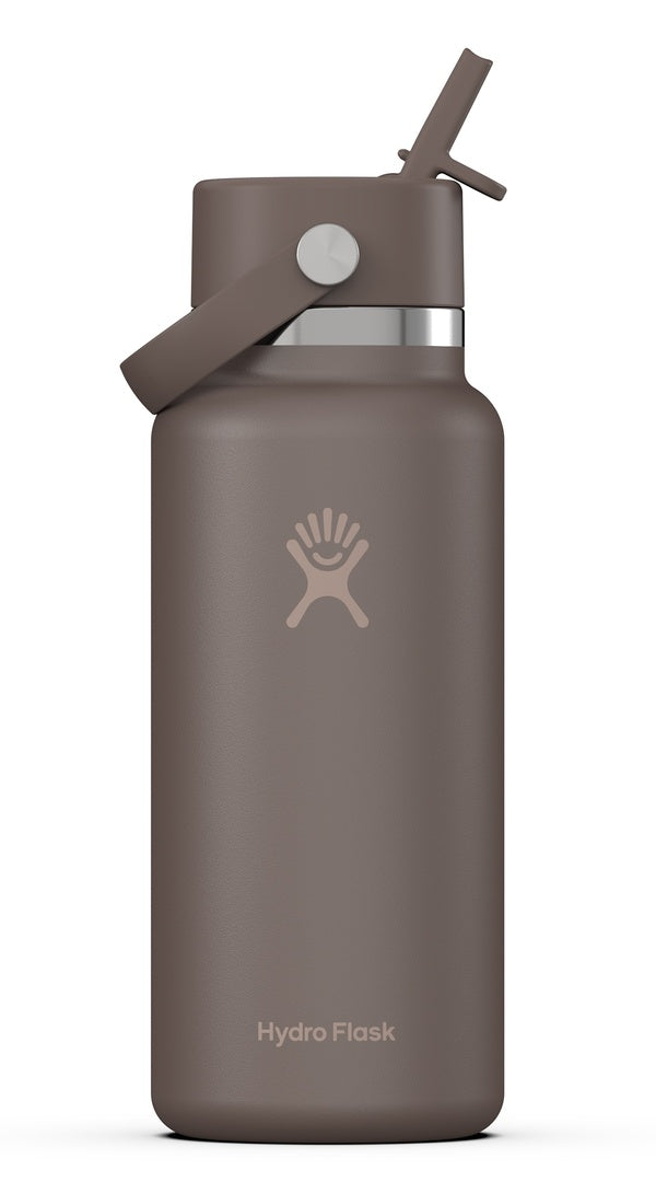 Hydro Flask Wide Mouth Bottle with Flex Straw Cap 32oz/946ml sandpiper grey brown