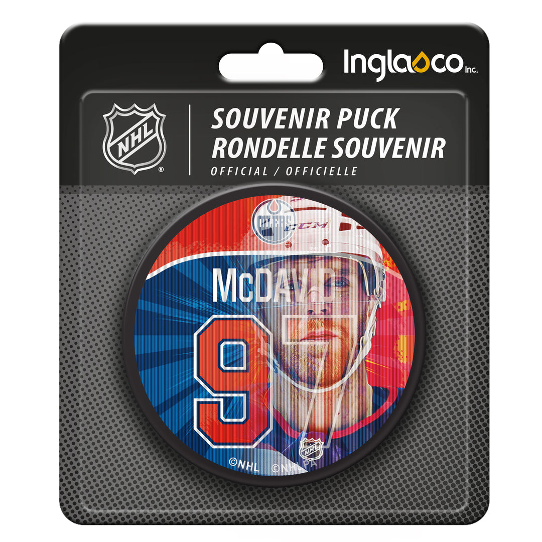 Inglasco NHL Edmonton Oilers Connor McDavid Lenticular Puck