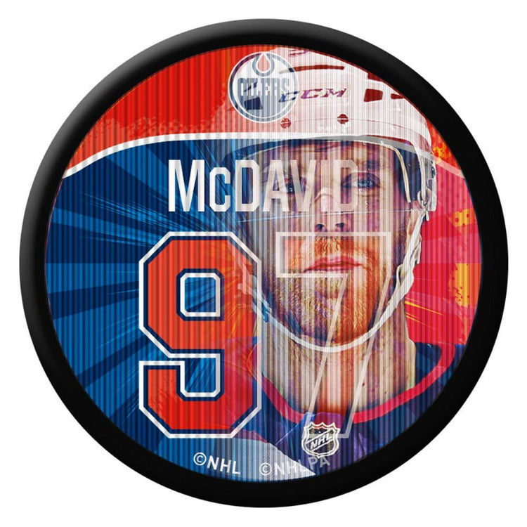 Inglasco NHL Edmonton Oilers Connor McDavid Lenticular Puck