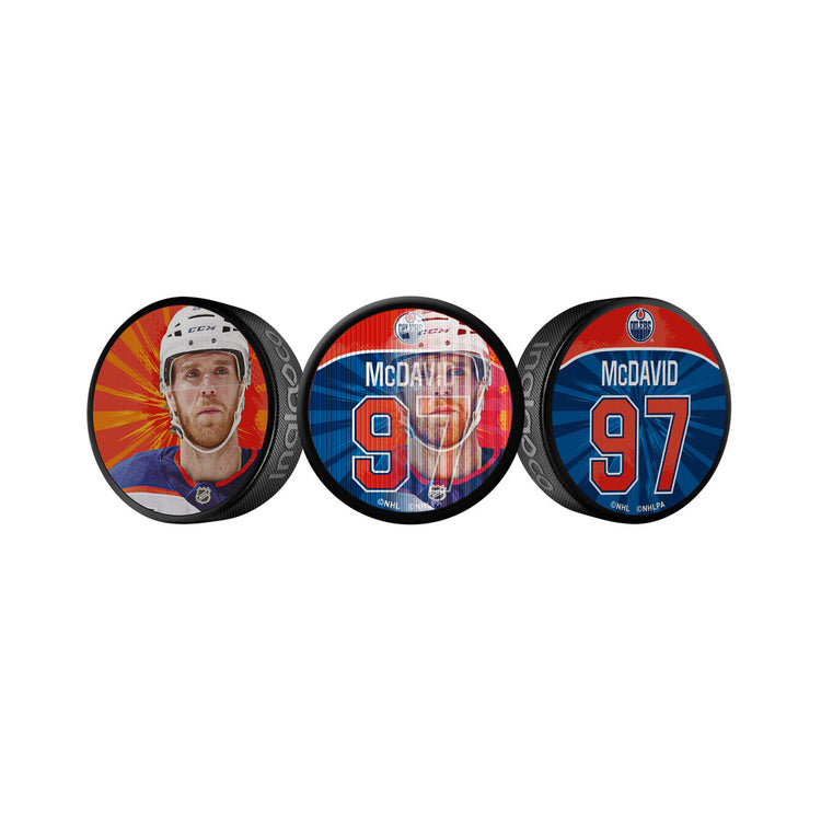 Inglasco NHL Edmonton Oilers Connor McDavid Lenticular Puck