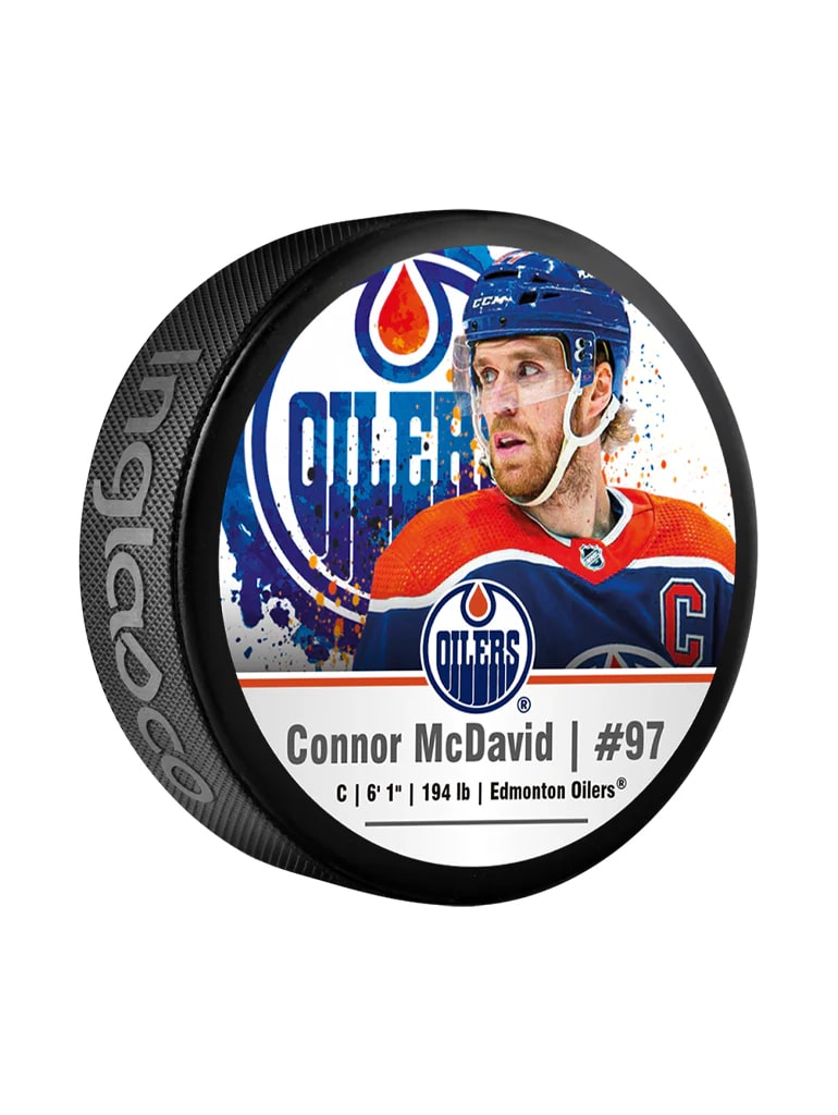 Inglasco NHL Edmonton Oilers Connor McDavid Souvenir Puck Royal