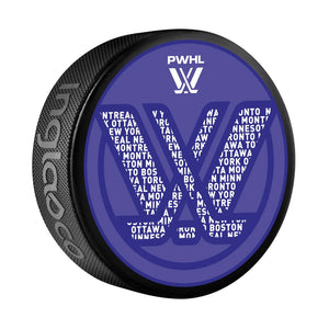 Inglasco PWHL 2024 official Souvenir Puck purple