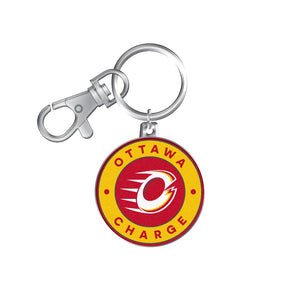 Inglasco PWHL Ottawa Charge Logo Keychain red yellow