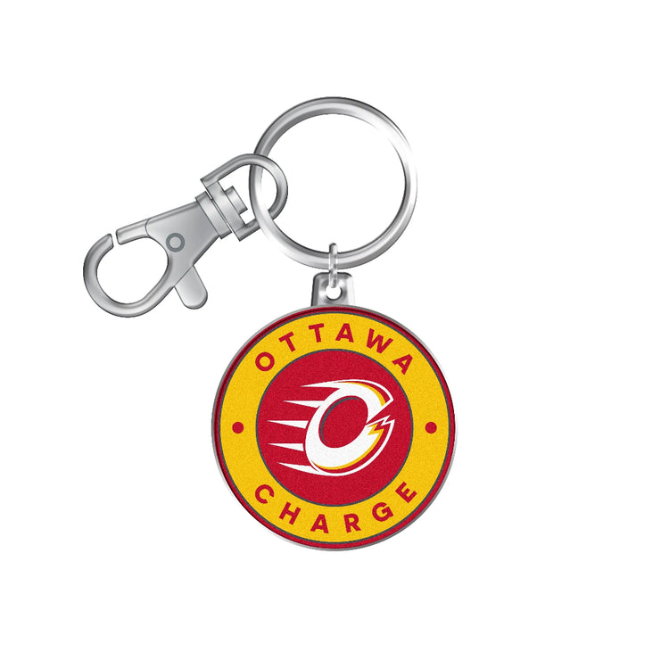 Inglasco PWHL Ottawa Charge Logo Keychain red yellow