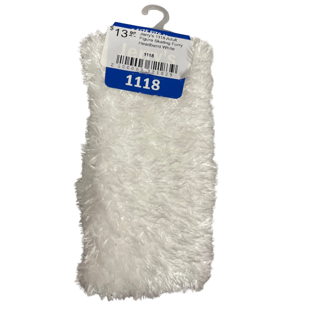 Jerry's 1118 Adult Figure Skating Furry Headband white
