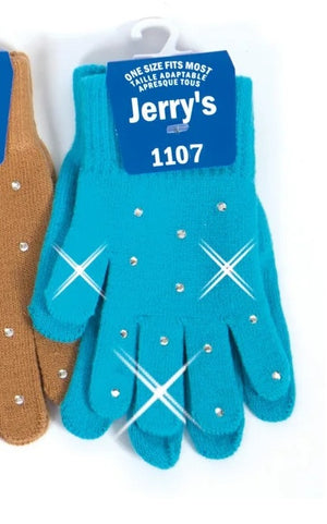 Jerry's Adult 1107 Crystal Mini Figure Skating Gloves sky blue