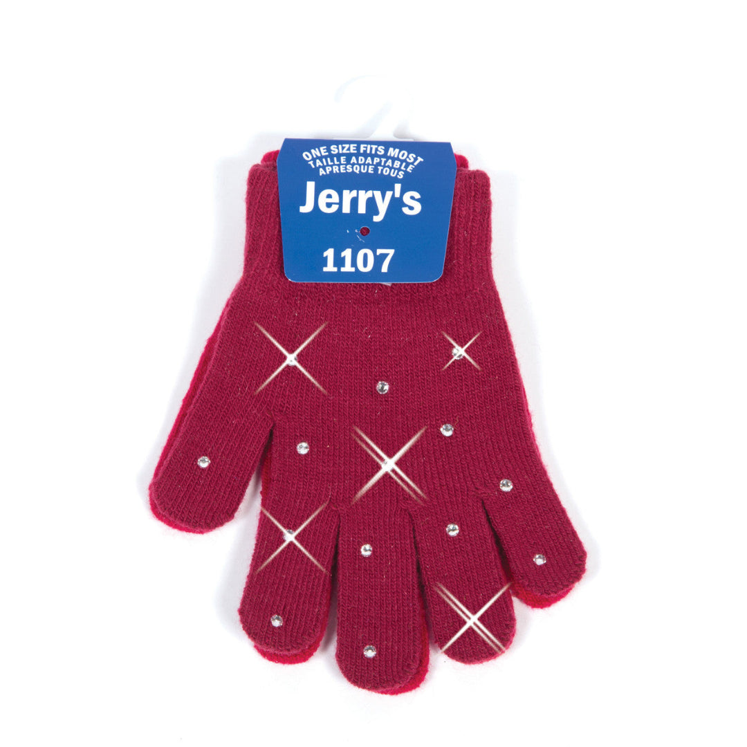 Jerry's Adult 1107 Crystal Mini Figure Skating Gloves wine burgundy red