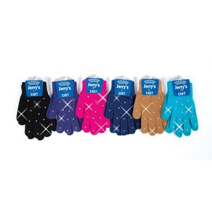 Jerry's Adult 1107 Crystal Mini Figure Skating Gloves black purple pink navy beige sky blue