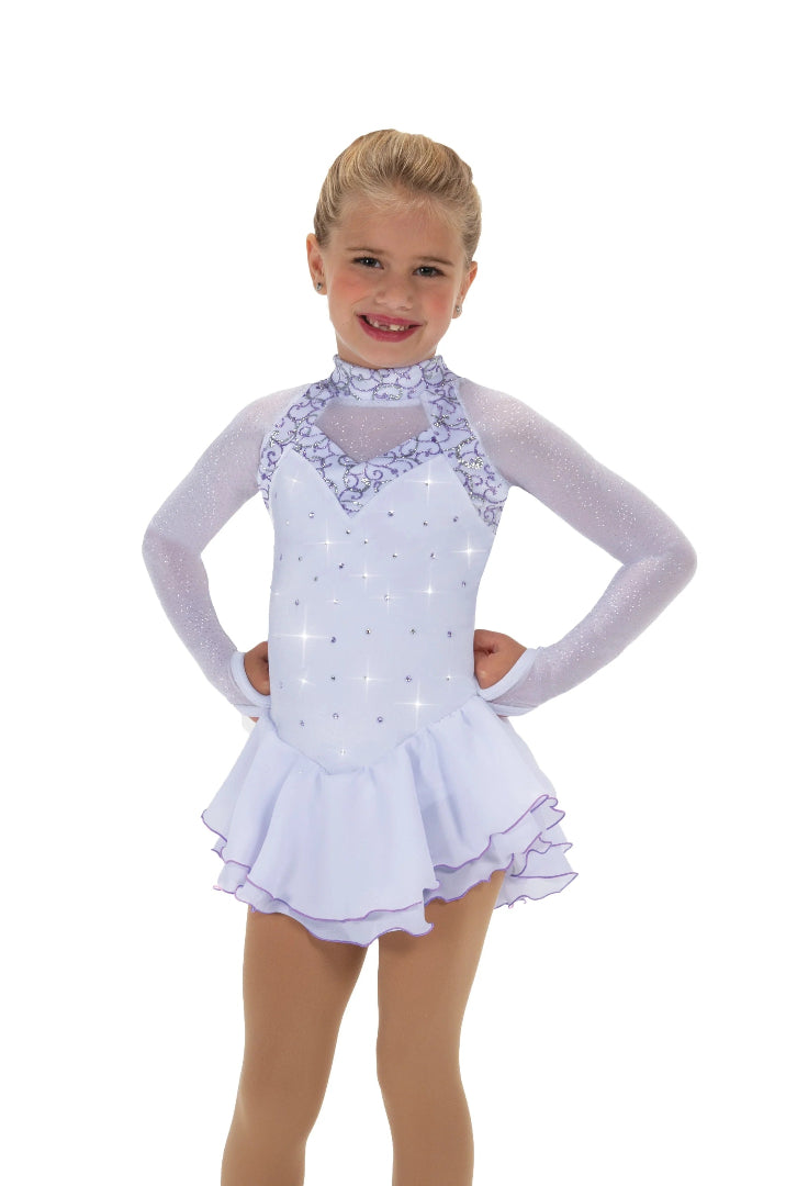 Jerry's Girl's 605 White Knight Figure Skating Dress snow white
