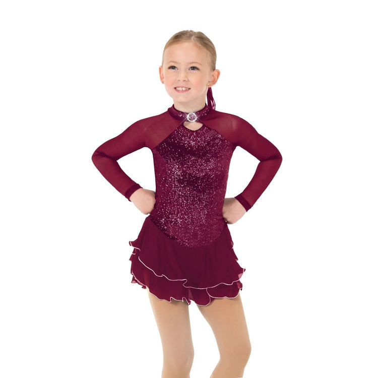 Jerry's Girl's 645 Shimmer Figure Skating Dress wine burgundy