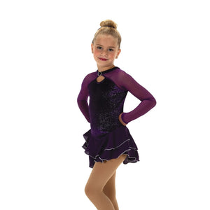 Jerry's Girl's 645 Shimmer Figure Skating Dress deep purple
