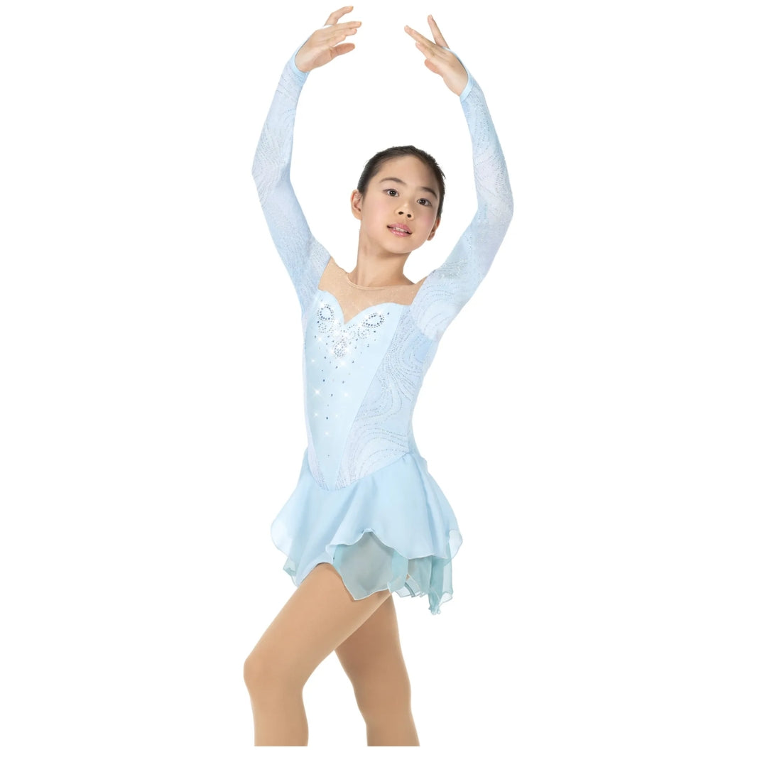 Jerry's Girl's 658 Crystal Water Figure Skating Dress blue