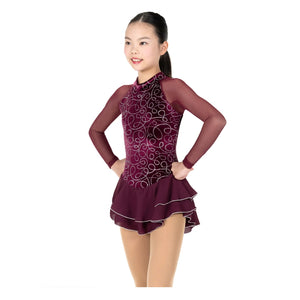 Jerry's Girl's 689 Double Loop Figure Skating Dress red