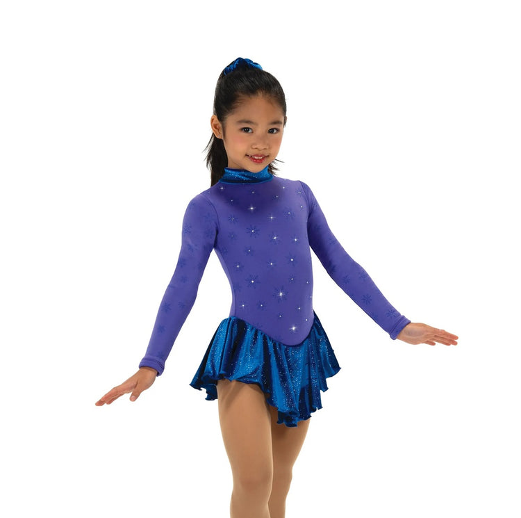 Jerry's Girl's 694 Snow Fleece Figure Skating Dress purple royal blue