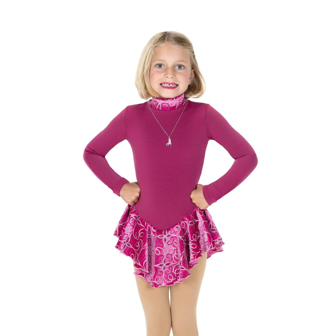 Jerry's Girl's 696 Fancy Fleece Figure Skating Dress deep pink