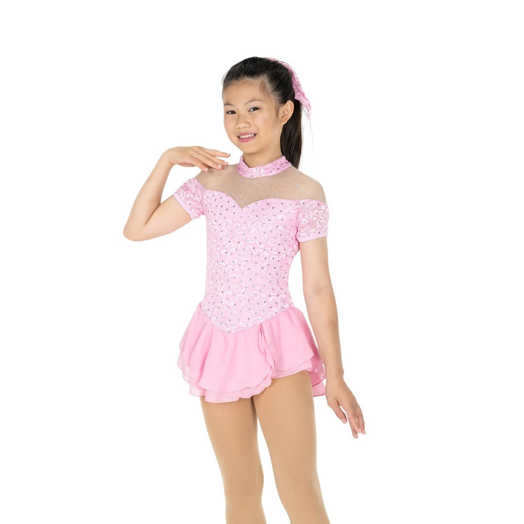 Jerry's Girl's 725 Hearts & Lace Figure Skating Dress pink